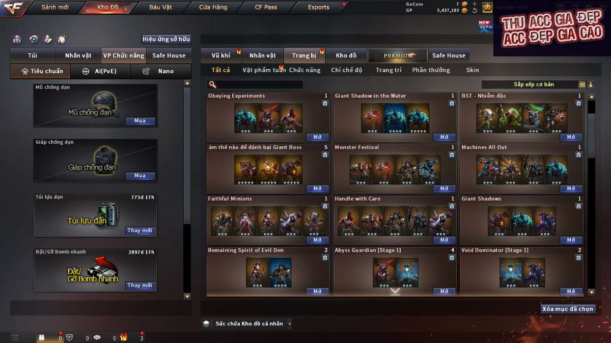 shop acc cf uy tin gia re